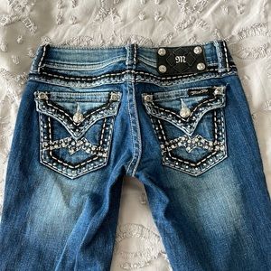 Miss Me Skinny Jeans, Dark Blue, Size 24